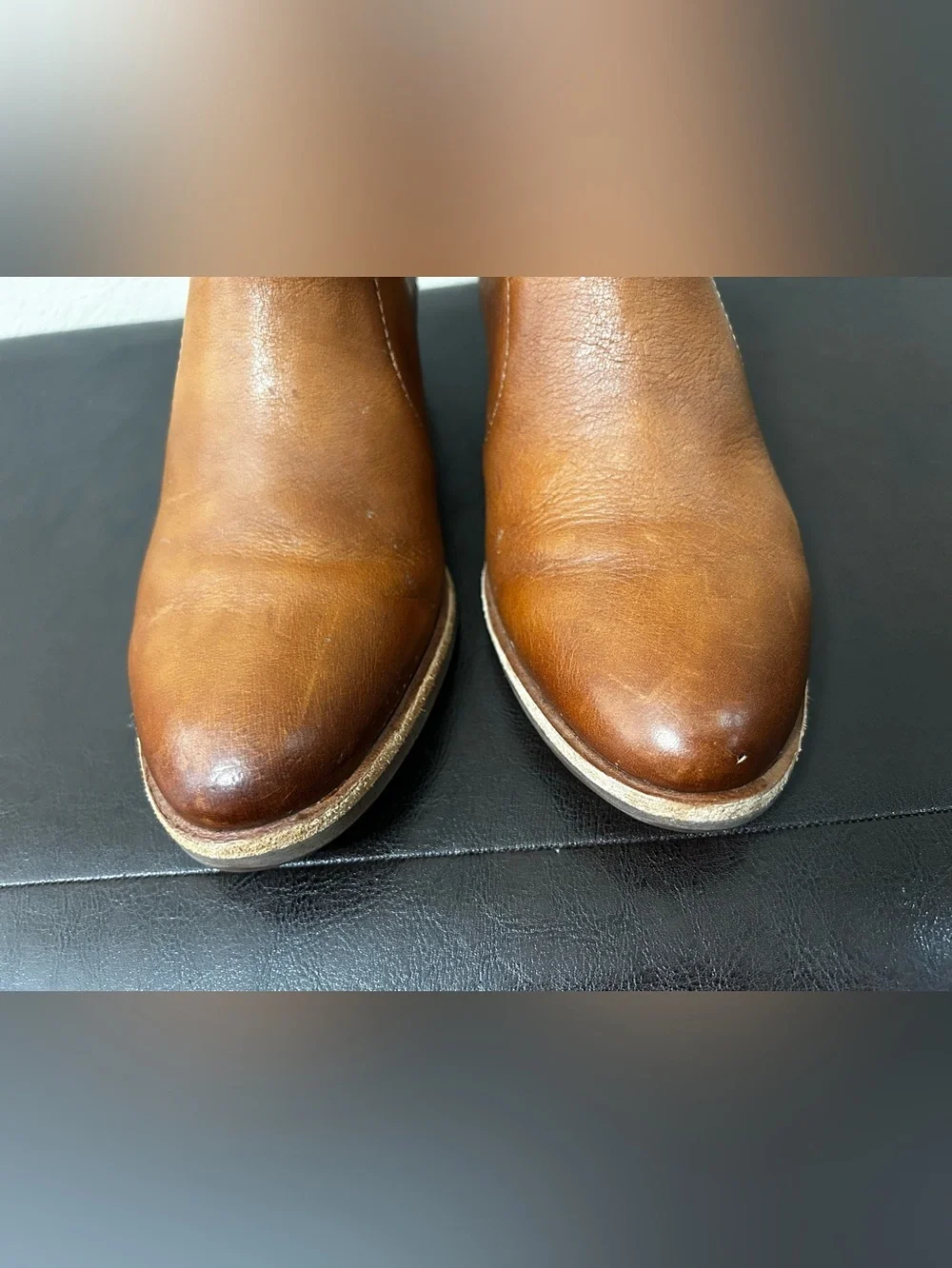 Kork-Ease Rubi Rum Tan Cognac - size 8.5M Women’s Leather Boot Heel Back zipper